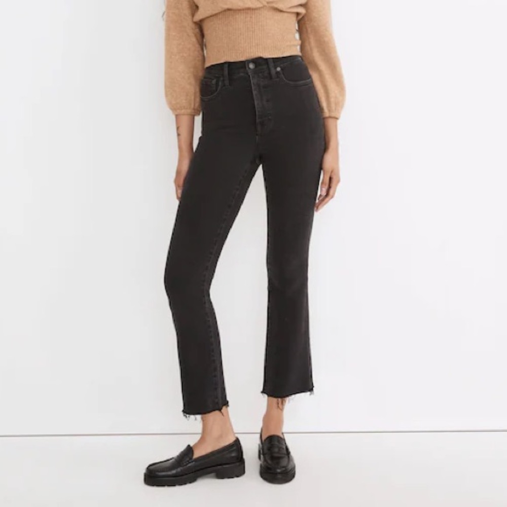 Madewell Denim l Cali Cropped Mini Flare Black Size 24